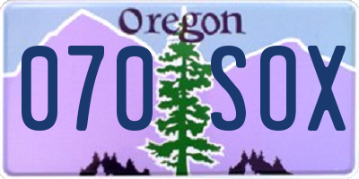 OR license plate 070SOX