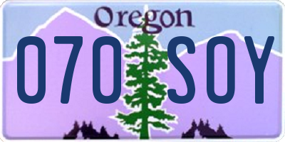 OR license plate 070SOY