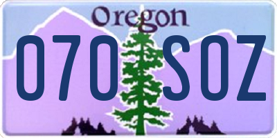 OR license plate 070SOZ