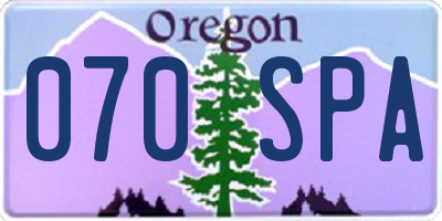 OR license plate 070SPA
