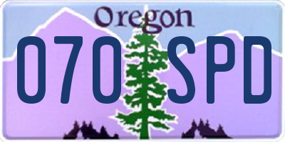 OR license plate 070SPD