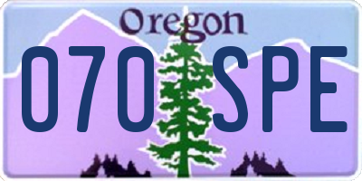 OR license plate 070SPE