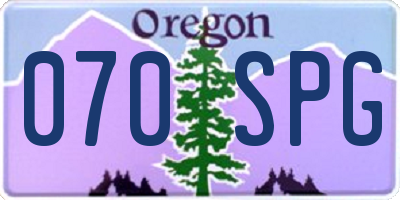 OR license plate 070SPG