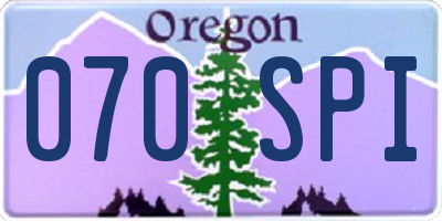 OR license plate 070SPI