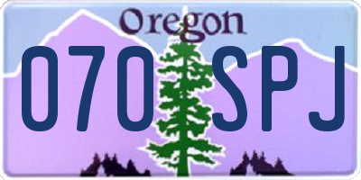 OR license plate 070SPJ