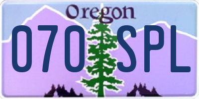 OR license plate 070SPL