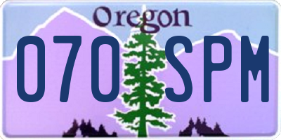 OR license plate 070SPM