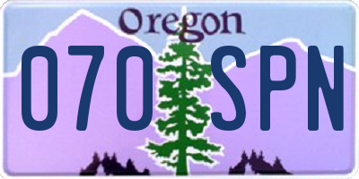 OR license plate 070SPN