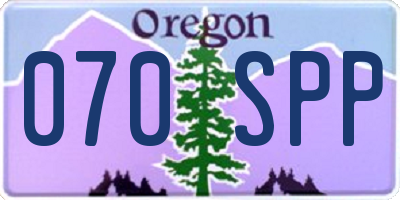 OR license plate 070SPP
