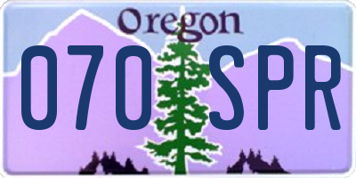OR license plate 070SPR