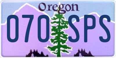 OR license plate 070SPS