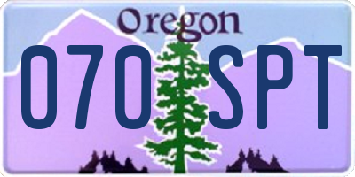 OR license plate 070SPT