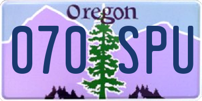 OR license plate 070SPU