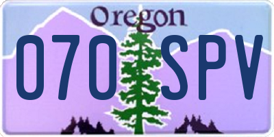 OR license plate 070SPV
