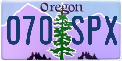 OR license plate 070SPX