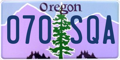 OR license plate 070SQA