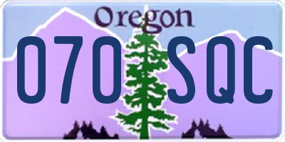 OR license plate 070SQC