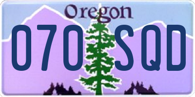 OR license plate 070SQD