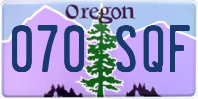 OR license plate 070SQF