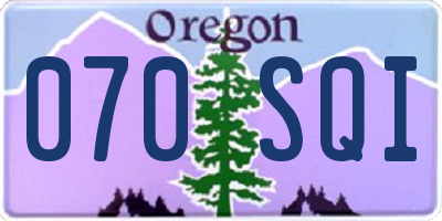 OR license plate 070SQI