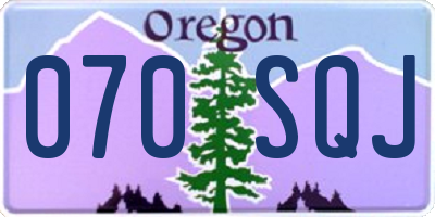 OR license plate 070SQJ