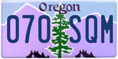 OR license plate 070SQM