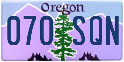 OR license plate 070SQN