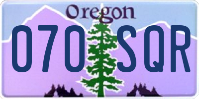 OR license plate 070SQR