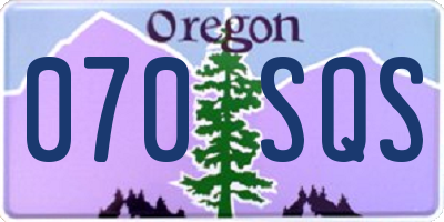 OR license plate 070SQS
