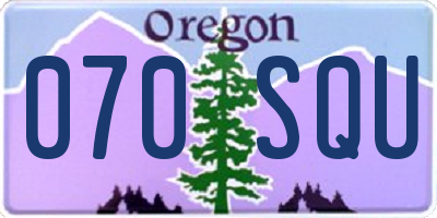OR license plate 070SQU