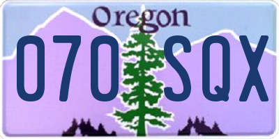 OR license plate 070SQX