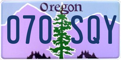 OR license plate 070SQY