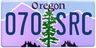 OR license plate 070SRC