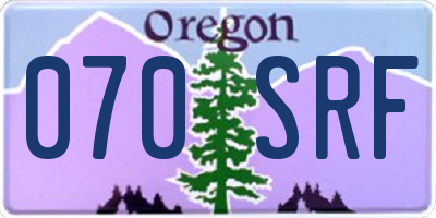 OR license plate 070SRF