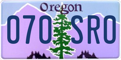 OR license plate 070SRO