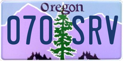 OR license plate 070SRV