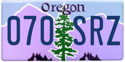 OR license plate 070SRZ