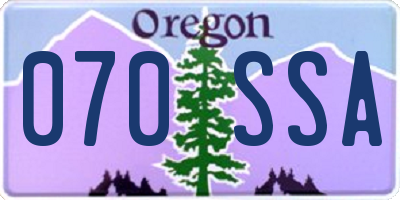 OR license plate 070SSA