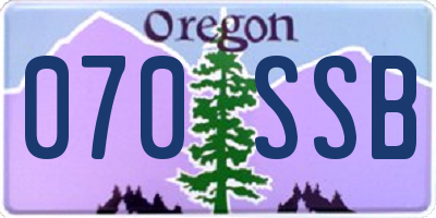 OR license plate 070SSB