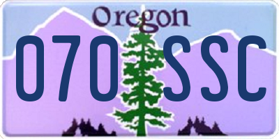 OR license plate 070SSC