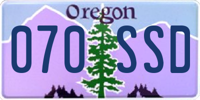 OR license plate 070SSD