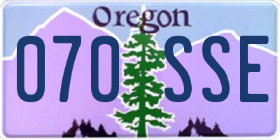 OR license plate 070SSE