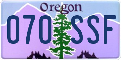 OR license plate 070SSF