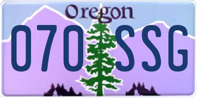OR license plate 070SSG