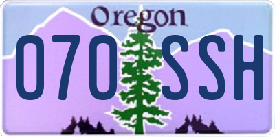 OR license plate 070SSH
