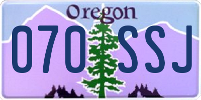 OR license plate 070SSJ