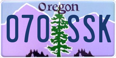 OR license plate 070SSK