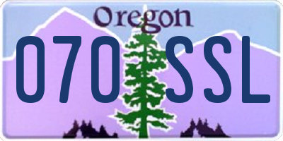 OR license plate 070SSL