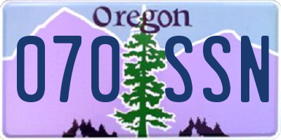 OR license plate 070SSN