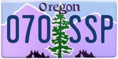 OR license plate 070SSP